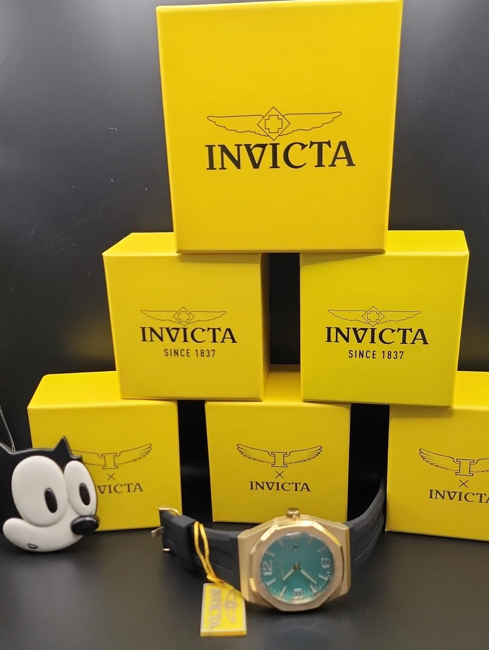 NWT ⌚️ Invicta Huracan Men's Watch - 48mm, Turquoise Black Silicone Strap 69828